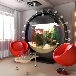 Hồ cá cây giả trang trí đẹp